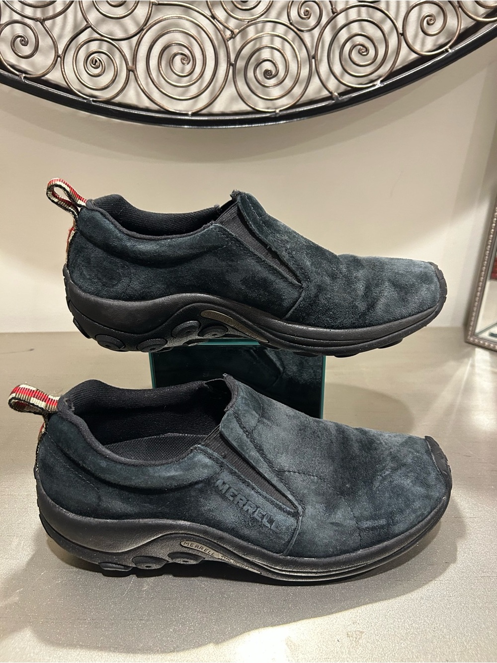 Merrell Men's Slip-On Suede Loafers in Dark Teal